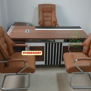 غرفة مكتبة مدير ابيض في بنى